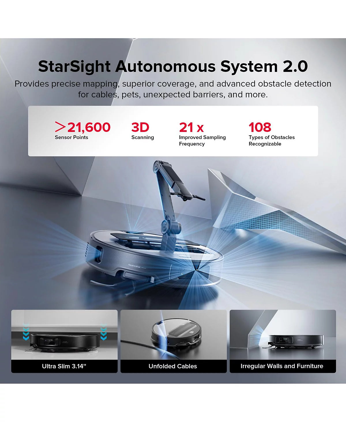 Viorix Robot Vacuum with FlexiArm
