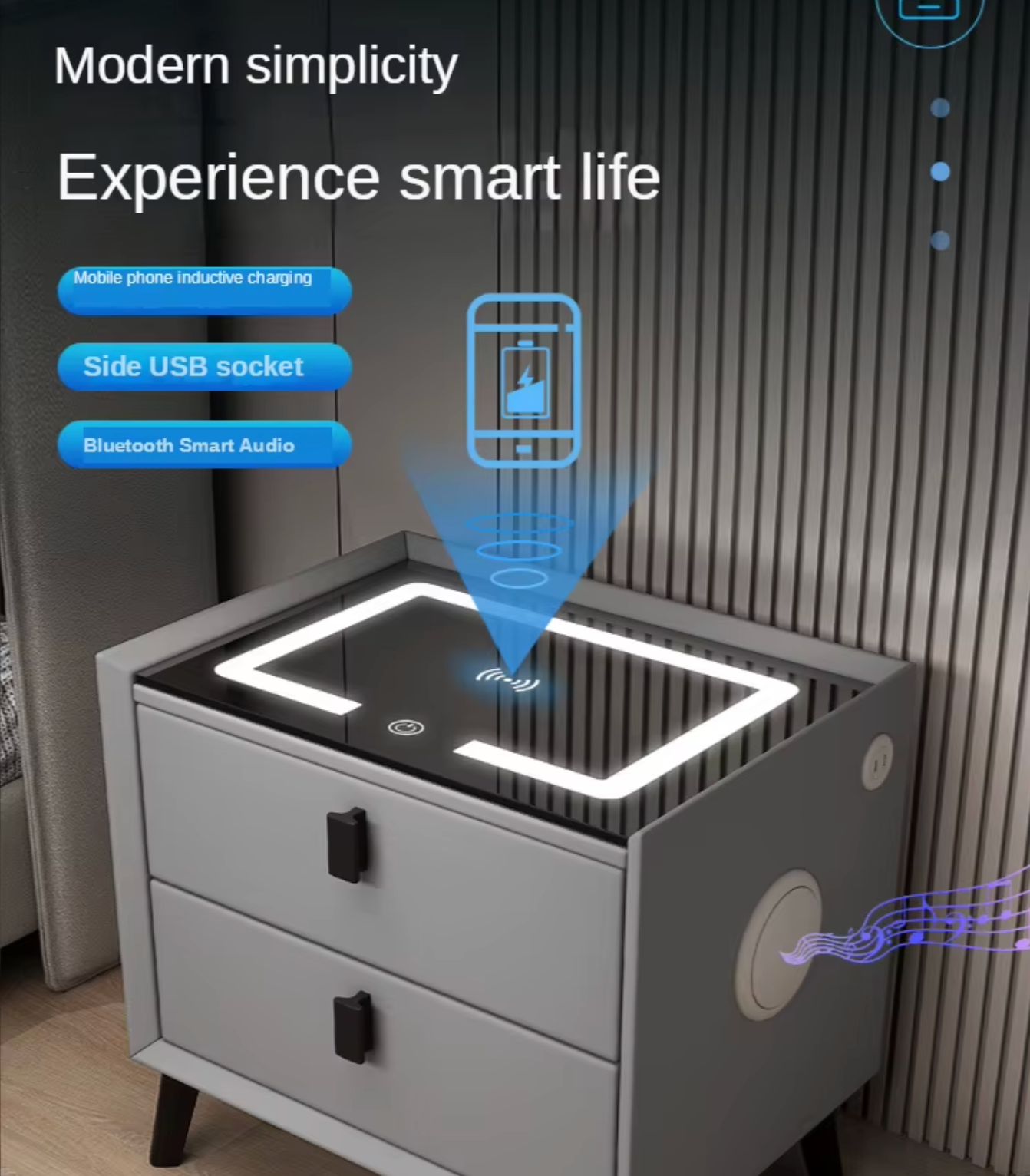 Smart NightStand with FingerPrint Lock
